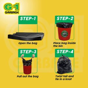 Grihalakshmi OXO-Biodegradable XL Garbage Bags - Pack of 4 Rolls (10 Bags/roll). Disposable Dustbin Bag Suitable For Flats/ Apartments / Offices - Image 5