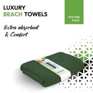 GrihaLakshmi Ultrasoft 600gsm Bamboo Feel Multipurpose Quick Dry Large Towel for Beach, Pool spa, Yoga, Camping- Pack of 1- 32 x 64 inches (Army Green) - Image 2