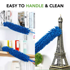 GrihaLakshmi Resizable Microfibre Ceiling Fan Duster - Flexible Multipurpose Cleaning with Long Handle, Washable for Home, Kitchen, Car, Office Cleaning - Image 3