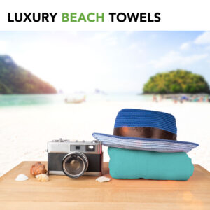 GrihaLakshmi Ultrasoft 600gsm Bamboo Feel Multipurpose Quick Dry Sand Free Lightweight Large Towel for Beach, Pool spa, Yoga, Camping- Pack of 1 - 32 x 64 inches (Turquoise) - Image 4