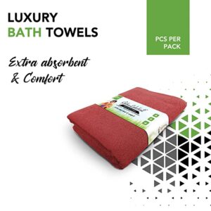 Grihalakshmi Ultrasoft 550gsm Bath Towel Bamboo Feel 54 x 27 inches Multipurpose Quick Dry Lightweight for Beach, Pool spa, Yoga, Camping- (Maroon) - Image 4