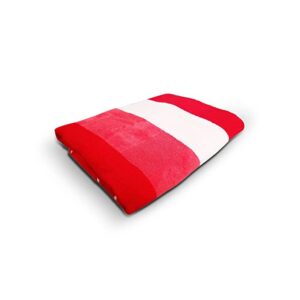 Grihalakshmi Ultrasoft 550gsm Bath Towel Bamboo Feel 54 x 27 inches Multipurpose Quick Dry Lightweight for Beach, Pool spa, Yoga, Camping- (Red Stripes) - Image 1