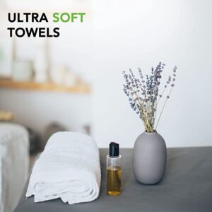 Grihalakshmi Ultrasoft 550gsm Bath Towel Bamboo Feel 54 x 27 inches Multipurpose Quick Dry Lightweight for Beach, Pool spa, Yoga, Camping- (Grey Striped) - Image 2