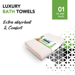 Grihalakshmi Ultrasoft 550gsm Bath Towel Bamboo Feel 54 x 27 inches Multipurpose Quick Dry Lightweight for Beach, Pool spa, Yoga, Camping- (White) - Image 5