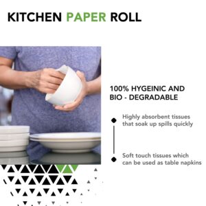 GrihaLakshmi 4Ply Kitchen Tissue/Towel Paper Rolls 60 Pulls | Pack of 2 Rolls Multipurpose Eco-Friendly Super Absorbent Single Wipes 8x4inches - Image 4