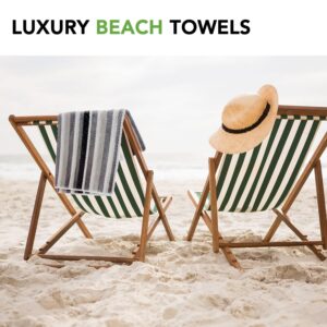 GrihaLakshmi Ultrasoft 600gsm 32 x 64 in Bamboo Feel Multipurpose Quick Dry Sand Free Lightweight Large Towel for Beach, Pool spa, Yoga, Camping (Stripes) - Image 2